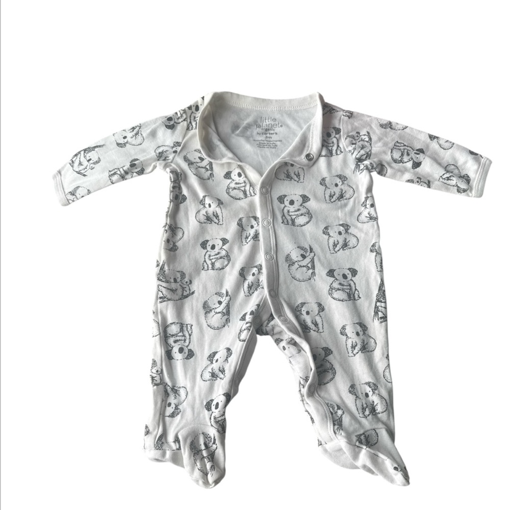 3 FOR $20 CARTER'S Little Planet 3M Organic Koala Snap Button Footie